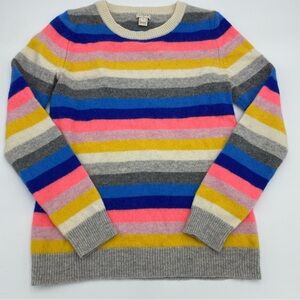 J. Crew Women’s Sweater Multi Color Stripes Wool Blend Preppy Classic Small